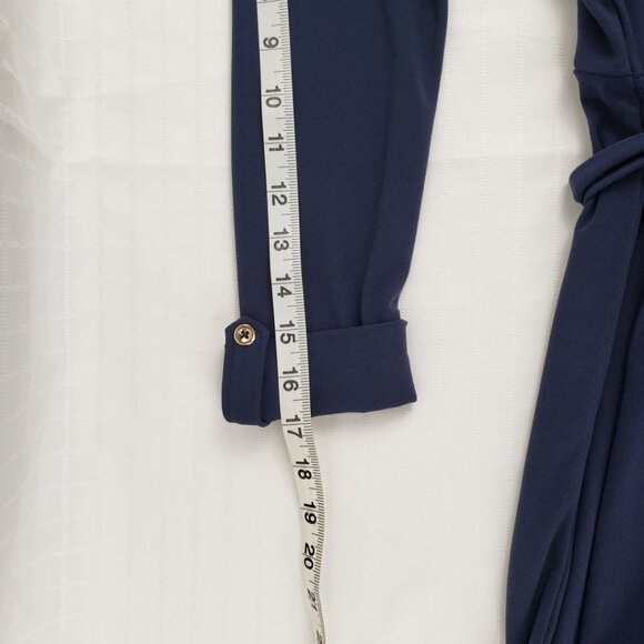 Charter Club Dress P/P Navy Blue Stretch Papillon Women Petite Belted Petite - Picture 15 of 16